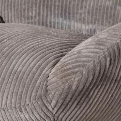 Fauteuil relaxation tournant velours côtelé gris 78cm Casita BISSETT