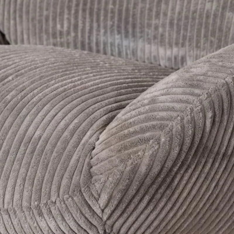 Fauteuil relaxation tournant velours côtelé gris 78cm Casita BISSETT