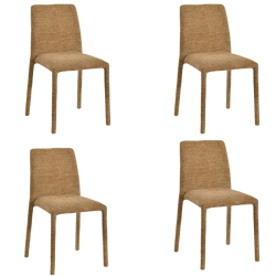 Lot de 4 chaises empilables confortables en tissu gris OTTO Casita