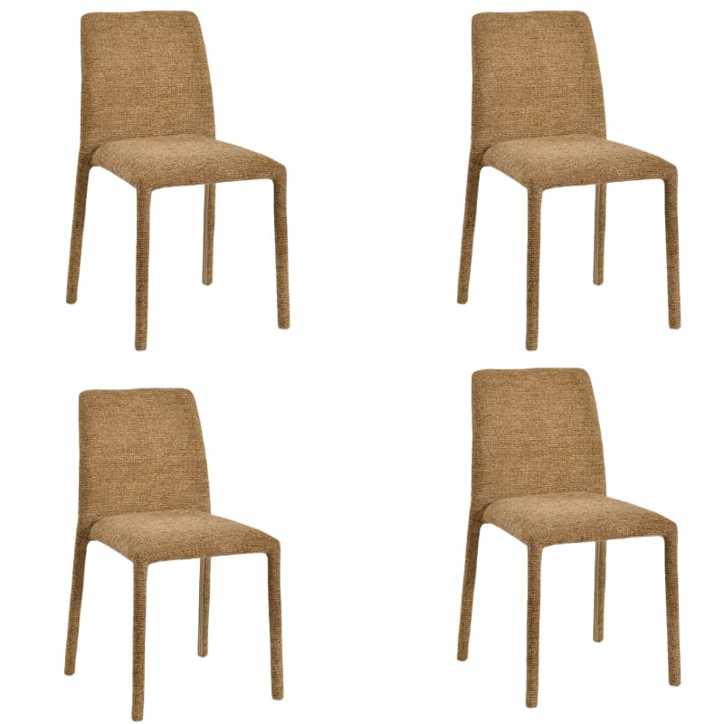 Lot de 4 chaises empilables confortables en tissu gris OTTO Casita