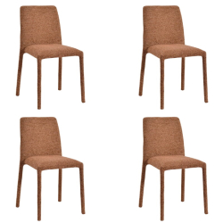 Lot de 4 chaises empilables confortables en tissu terracotta OTTO Casita