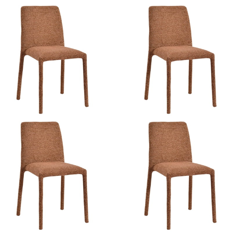 Lot de 4 chaises empilables confortables en tissu terracotta OTTO Casita