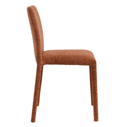 Lot de 4 chaises empilables confortables en tissu terracotta OTTO Casita