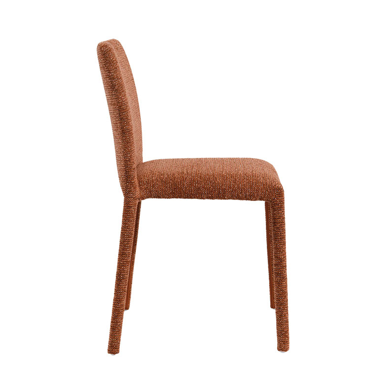 Lot de 4 chaises empilables confortables en tissu terracotta OTTO Casita