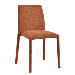 Lot de 4 chaises empilables confortables en tissu terracotta OTTO Casita