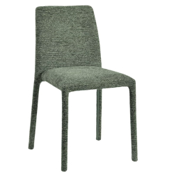 Lot de 4 chaises empilables confortables en tissu vert OTTO Casita