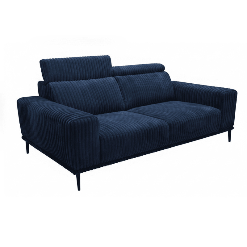 Canapé velours côtelé bleu doux UTSUN Sofacasa avec têtières