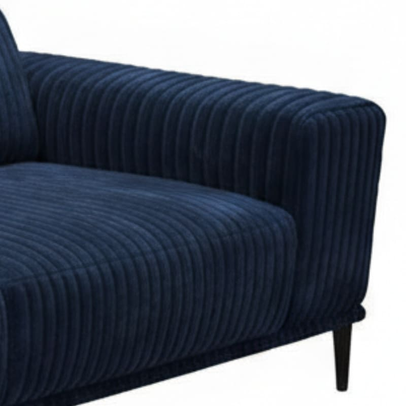 Canapé velours côtelé bleu doux UTSUN Sofacasa avec têtières