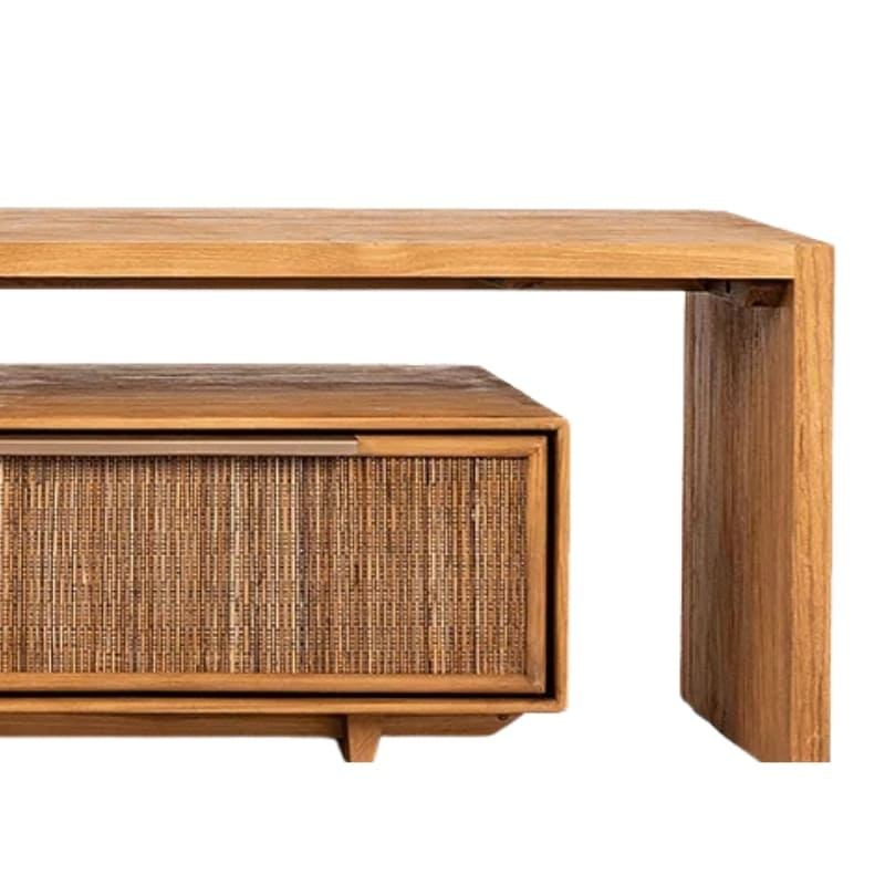 Meuble TV cannage et teck extensible design GRACE d-bodhi 160cm