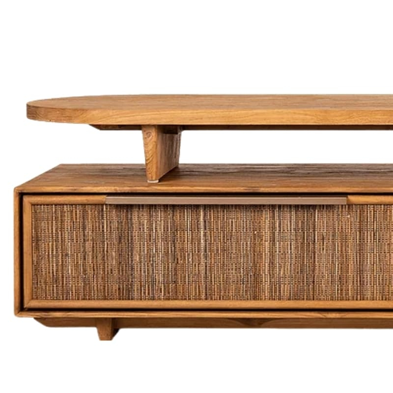 Meuble TV cannage et teck extensible design GRACE d-bodhi 160cm