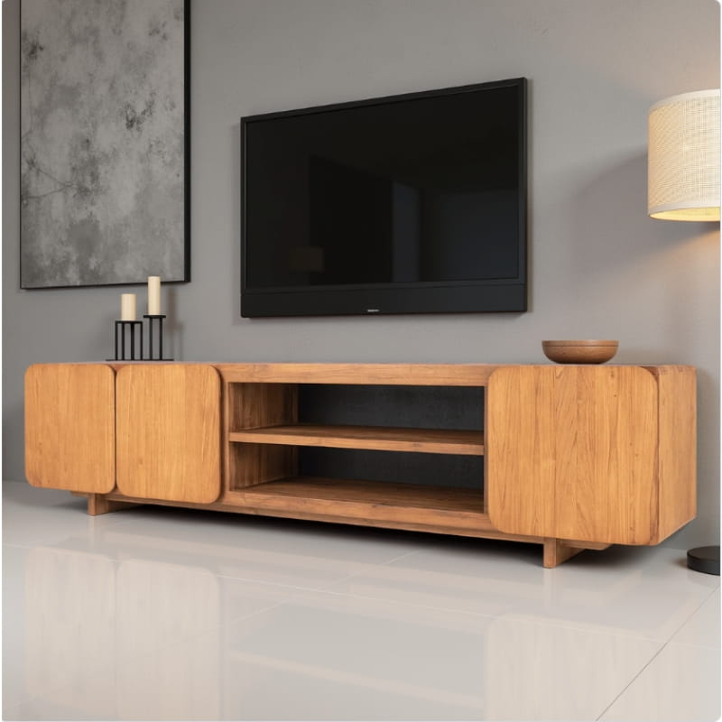 Grand meuble TV en teck recyclé design TESS d-bodhi 200cm