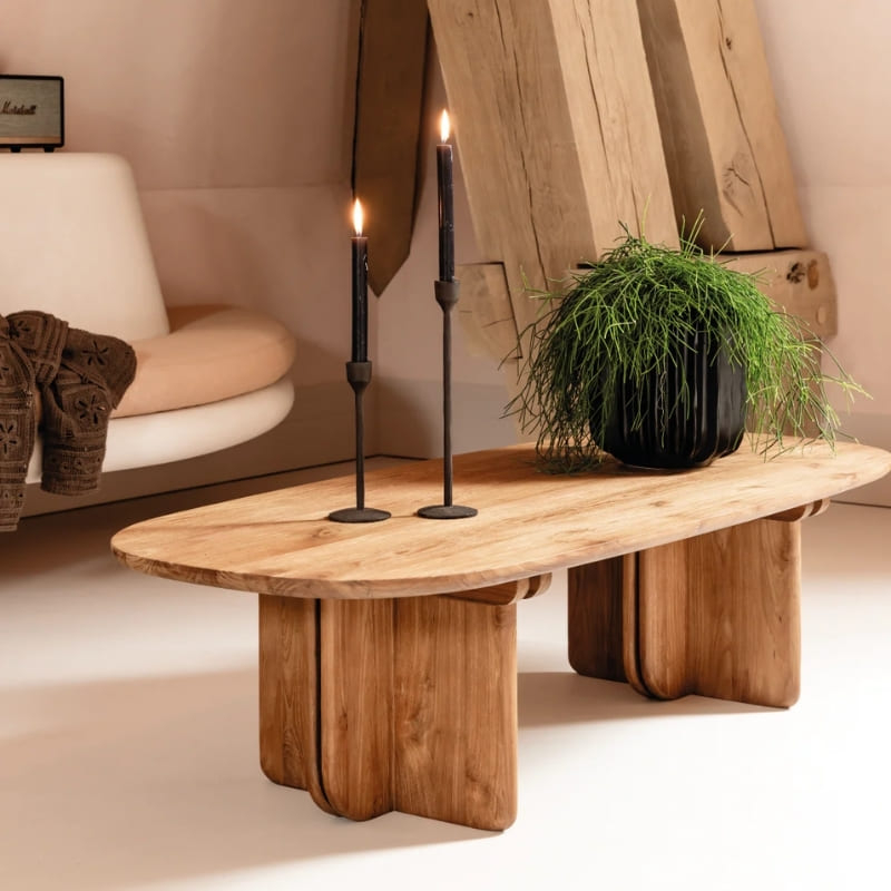 Table basse salon teck recyclé design LINEA d-bodhi 140cm