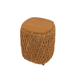 Bout de canapé carré teck et rotin KNUT d-bodhi 40cm