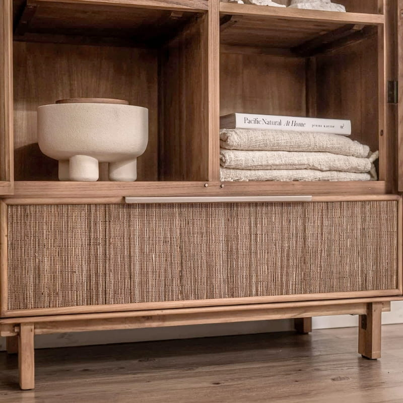 Vitrine cannage te teck recyclé massif GRACE d-bodhi 90cm