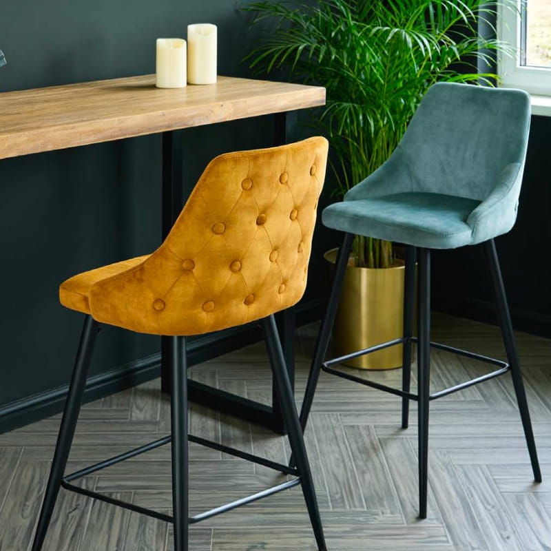 Lot 2 chaises de bar velours CASITA CHABARLOU3OCR