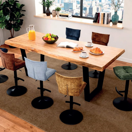 Mange-debout industriel teck recyclé 190cm LASIA Casita