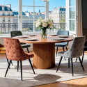 Table ronde en bois pied central chêne huilé rétro 130cm WINTON Casita