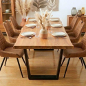 Grande table industrielle salle à manger teck recyclé 240cm LASIA Casita