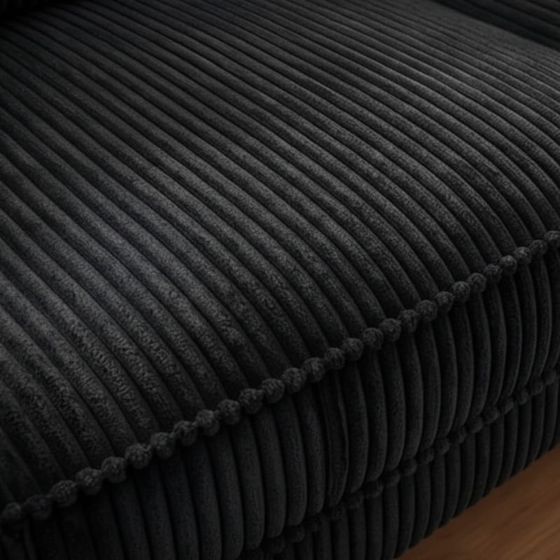 Canapé d'angle velours côtelé anthracite retour gauche FALSTER Sofacasa