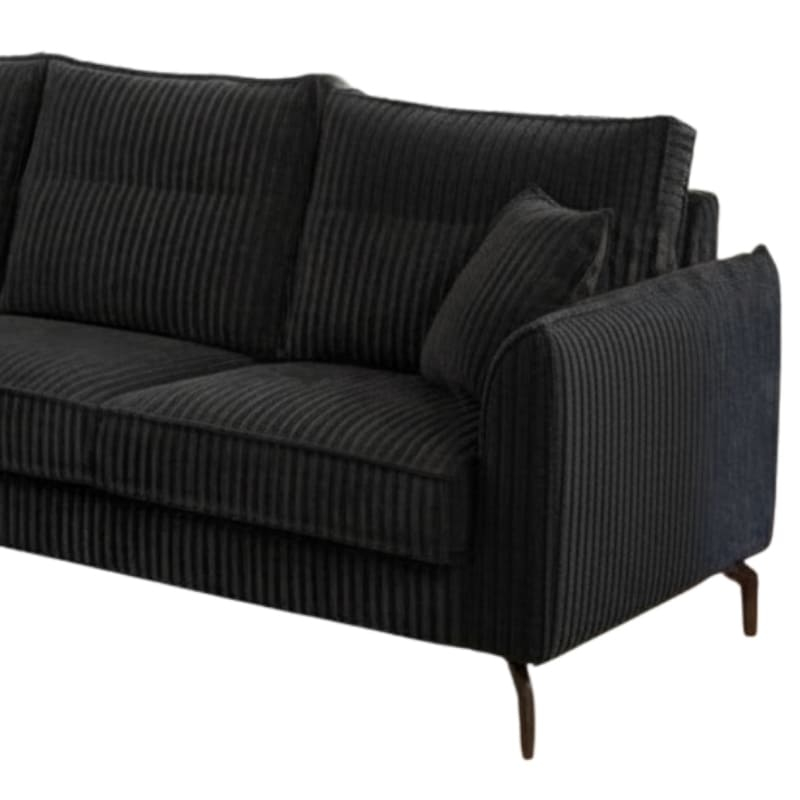 Canapé d'angle velours côtelé anthracite retour gauche FALSTER Sofacasa