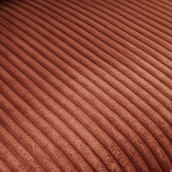 Canapé d'angle velours côtelé doux terracotta retour droit PUEBLO Sofacasa