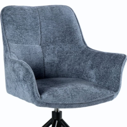 Lot de 2 chaises tournantes en tissu bleu Casita EWING