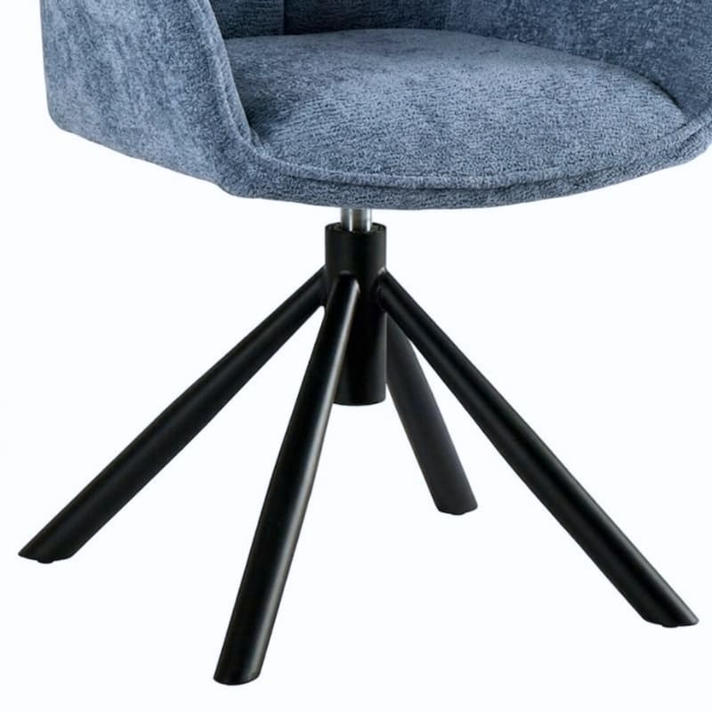 Lot de 2 chaises tournantes en tissu bleu Casita EWING