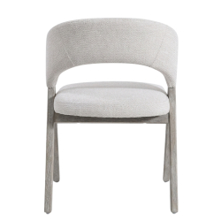 Lot de chaises salle à manger bois et tissu écru accoudoirs KYARA Casita