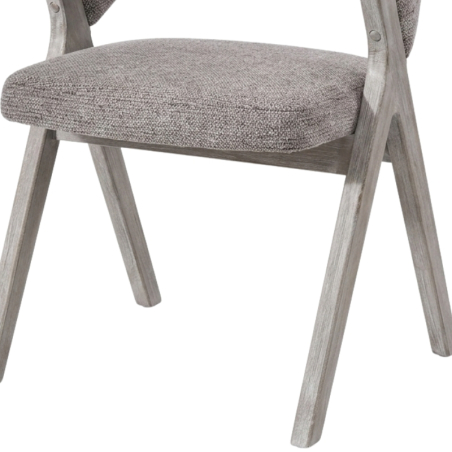 Lot de chaises salle à manger bois et tissu taupe accoudoirs KYARA Casita