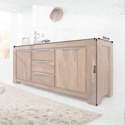 Buffet palissandre massif3 tiroirs GIANT 175cm