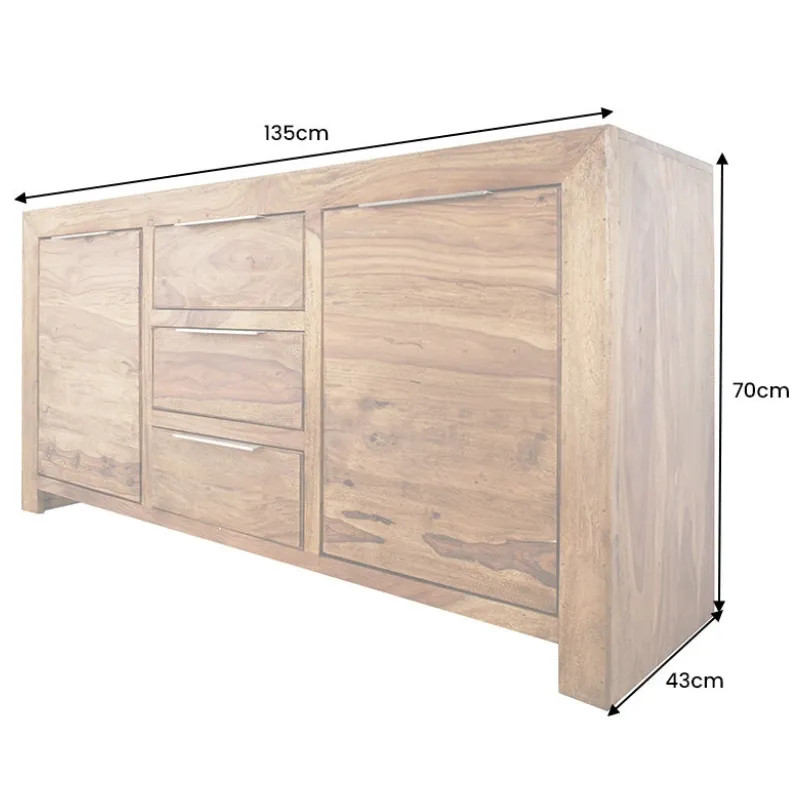 Buffet palissandre 3 tiroirs LAGOS 135cm