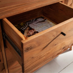 Buffet acacia massif 3 tiroirs MYSTIC LIVING 145cm
