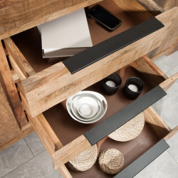 Buffet manguier naturel IRON CRAFT 175cm 3 tiroirs