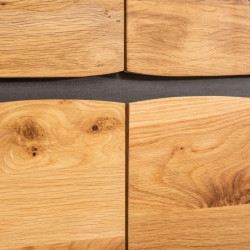 Buffet chêne naturel et métal LIVING EDGE 160cm 3 portes