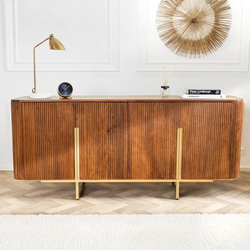 Buffet en manguier et métal GATSBY 160cm style rétro