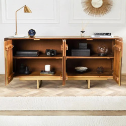 Buffet en manguier et métal GATSBY 160cm style rétro