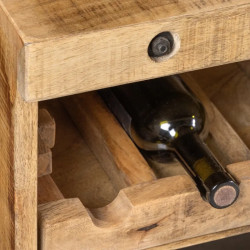Buffet manguier massif IRON CRAFT 175cm avec étagère à vin