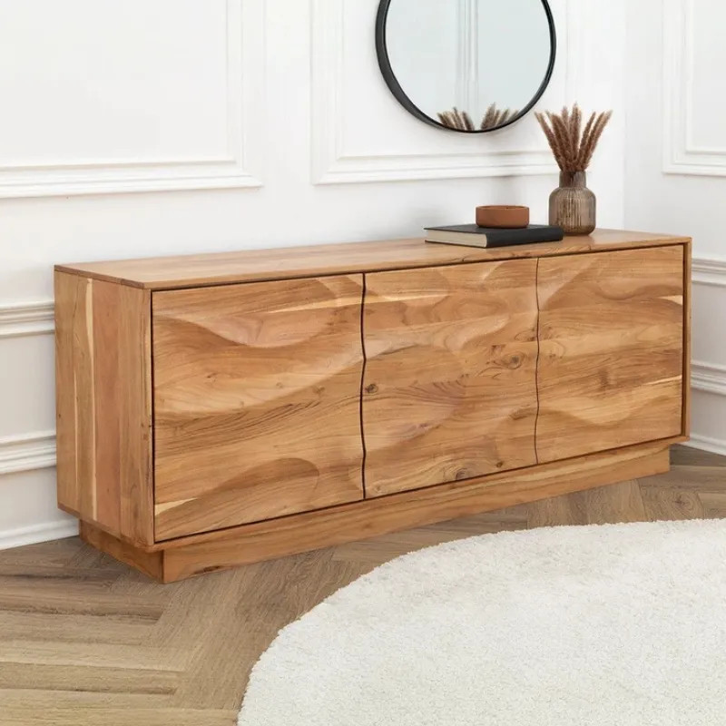 Buffet en acacia massif design DESERT 160cm 3 portes