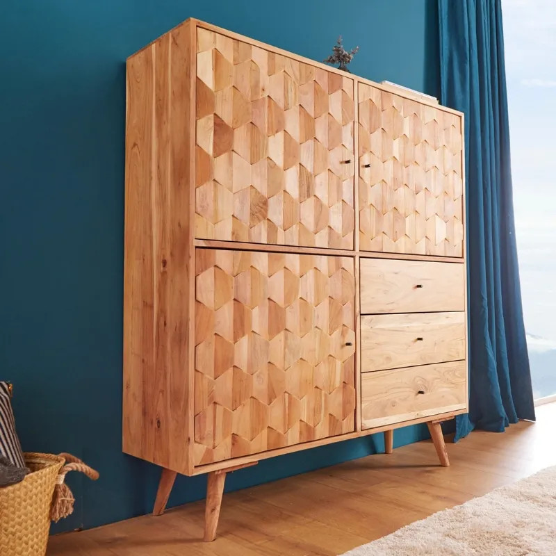 Buffet hautacacia massif MYSTIC LIVING 140cm style scandinave