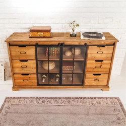 Buffet industriel en pin HERITAGE 150cm