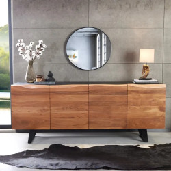 Buffet design en acacia massif ORGANIC ARTWORK 180cm 4 portes