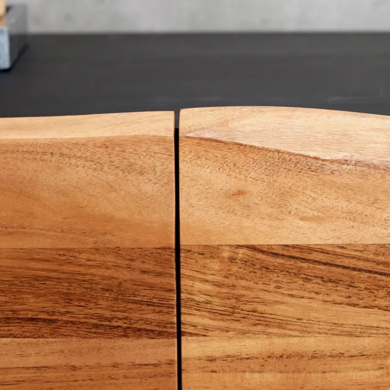 Buffet design en acacia massif ORGANIC ARTWORK 180cm 4 portes