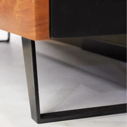 Buffet design en acacia massif ORGANIC ARTWORK 180cm 4 portes