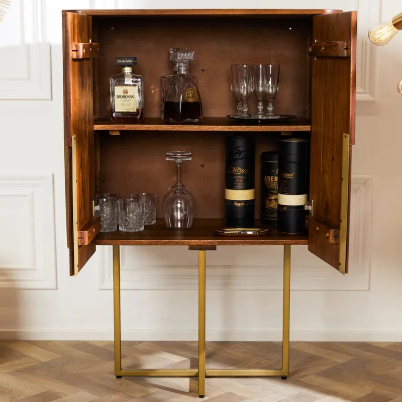 Buffet haut en manguier GATSBY 80cm style rétro