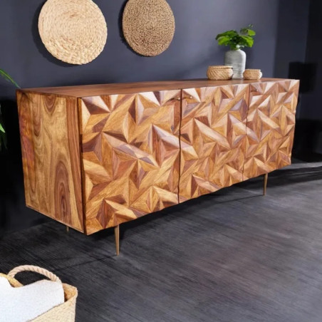 Buffet en palissandre massif ALPINE 150cm style retro
