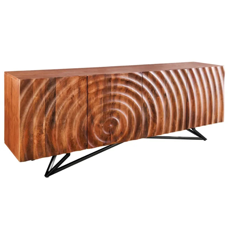Buffet design en manguier massif ZEN 180cm 4 portes