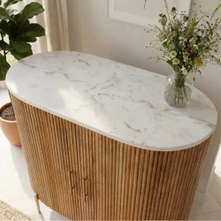 Buffet manguier clair et effet marbre CHIC 70cm 2 portes
