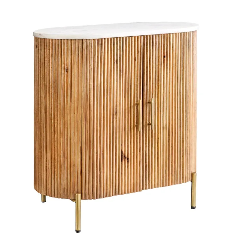 Buffet manguier clair et effet marbre CHIC 70cm 2 portes