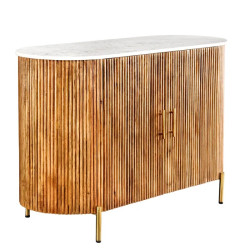 Buffet manguier massif et effet marbre CHIC 105cm 2 portes