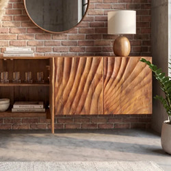 Buffet suspendu en manguier massif SCORPION 180cm 4 portes